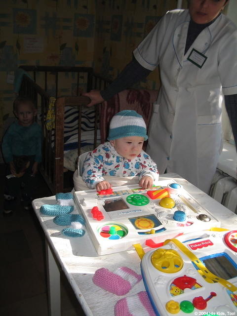 It is good to see the babies out of their cribs and playing with the busy boxes, thank you Kennette N. for these donations.  On