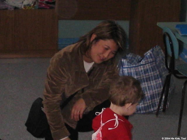 Fami enjoys interacting with the children.