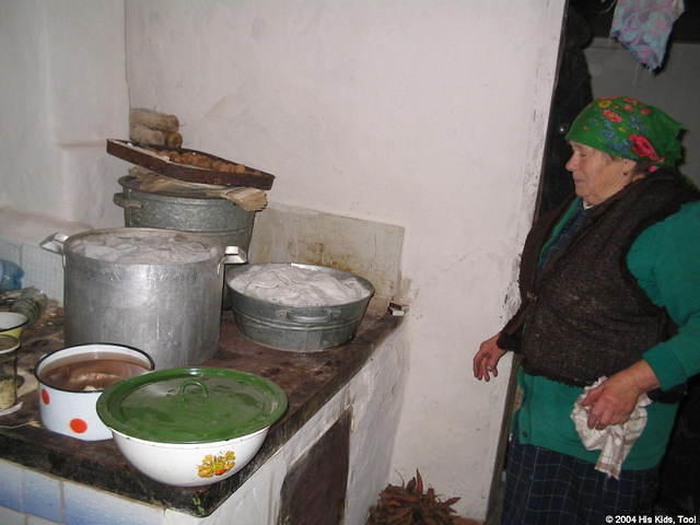 One day we went to visit, our dear sister Valentina, and she was washing curtains.