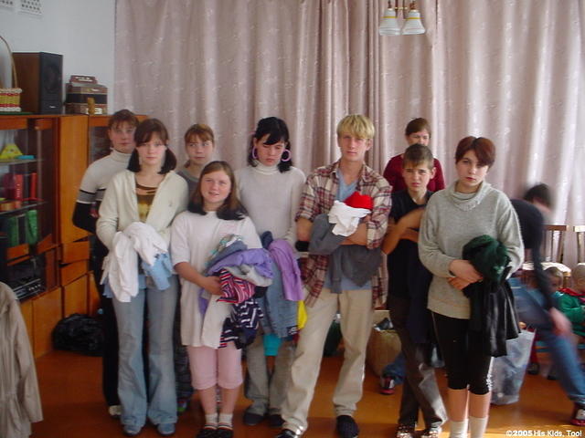 Some of the older kids with their new clothes, thanks Raa Middle School, Wolcott family, Meridian Woods COC, SouthTrail COC, and