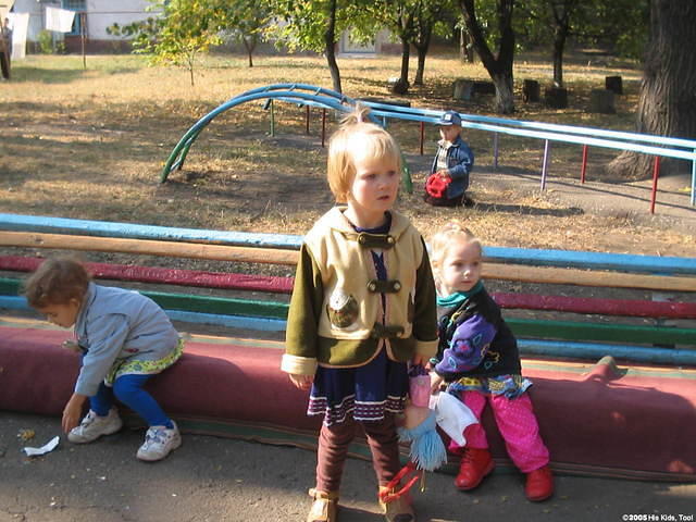 While Peggy toured inside, some of us spent time outside with children playing.