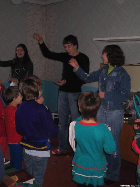Masha, Dasha and Vanya, teach the children a new song about 'Father Abraham.'