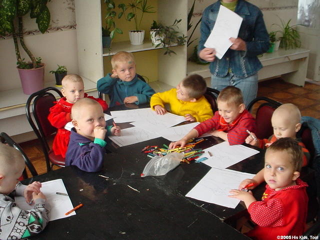 The littles ones enjoy the color sheets which depict Bible stories.