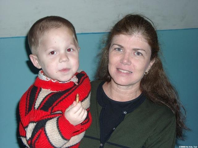 His Kids, Too! director, Teresa Fillmon, with dear friend Zhenya.  Zhenya can be seen on the Homepage of this website, he is wal