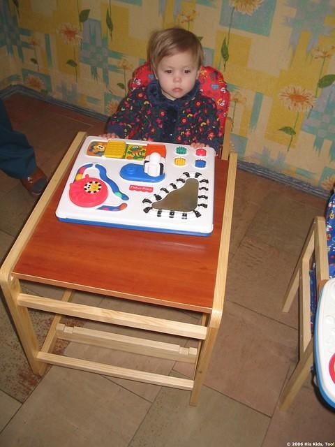 These highchairs, also double as a toddler table and chair set.