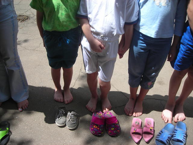Feet before...