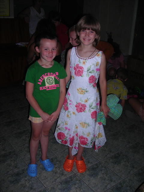These 2 girls insisted we take their photo in their new clothing.