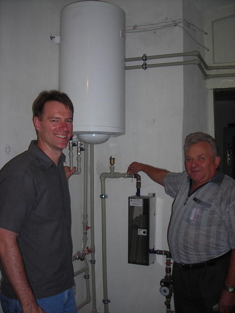 It was great to see the new hot water heater (courtesy of Independent Presbyterian Church) installed at the local homeless shelt