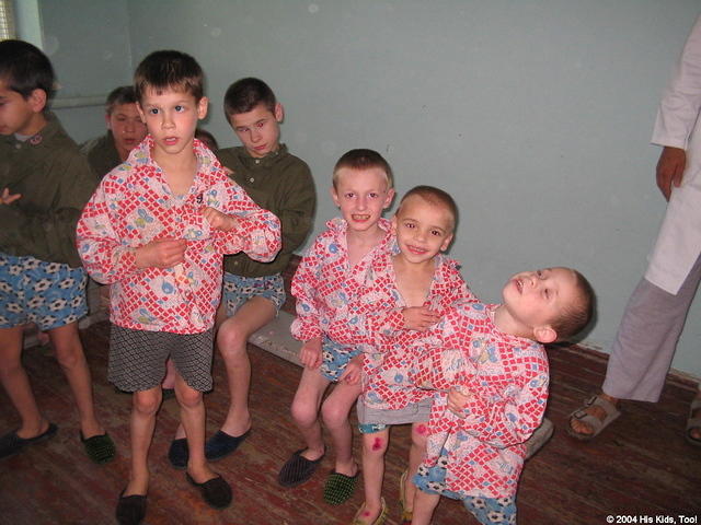 These young boys just came in from outside, and were washing before eating.
