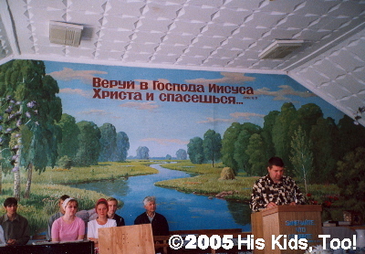 The minister introduces His Kids, Too! director,  where she tells alittle about the work in Ukraine.