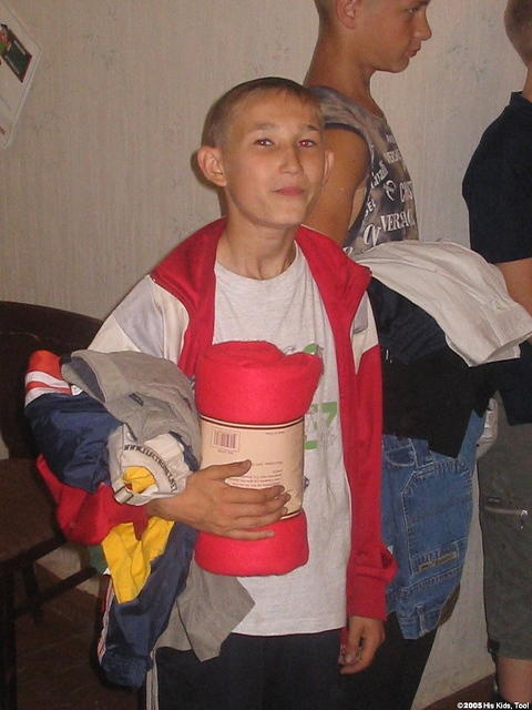 Pasha is delighted with his new items.