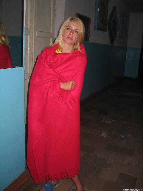 Sveta loves her blanket so much, she just wrapped up in it!  Thanks South Trail CoC.