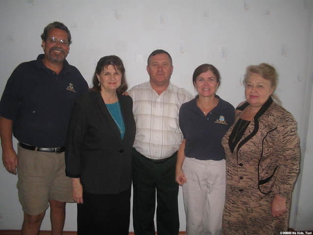 Director and assistant directors of the facility and of His Kids, Too!, along with board member Lynn A.