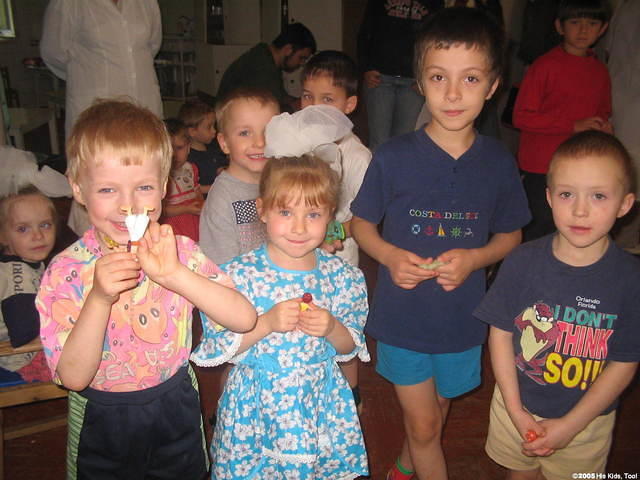 The children and their toys.