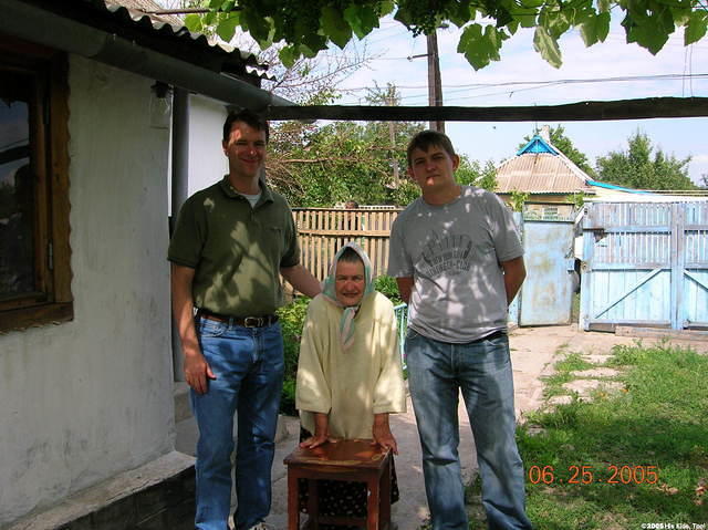 This woman came outside to meet the group.