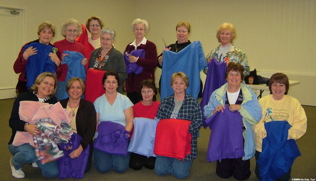 Ladies of the South Trail Church of Christ, Sarasota FL, come together and made 57 blankets for orphans!