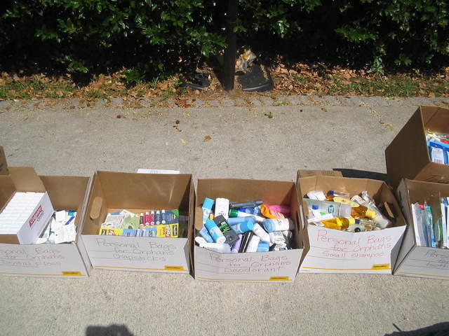 Over 2485 items were collected to fill the bags.