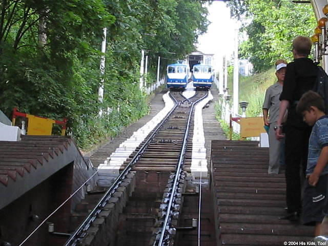 If time permits, once you are back in Kyiv, take a ride on the funicular (cable car) .  Built in 1905...