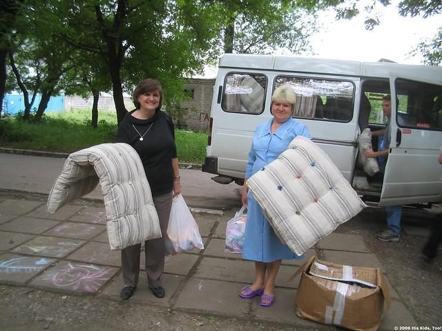 Cribs and mattresses.