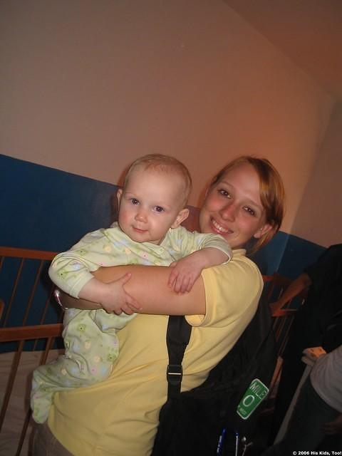 Ashley enjoys holding the babies