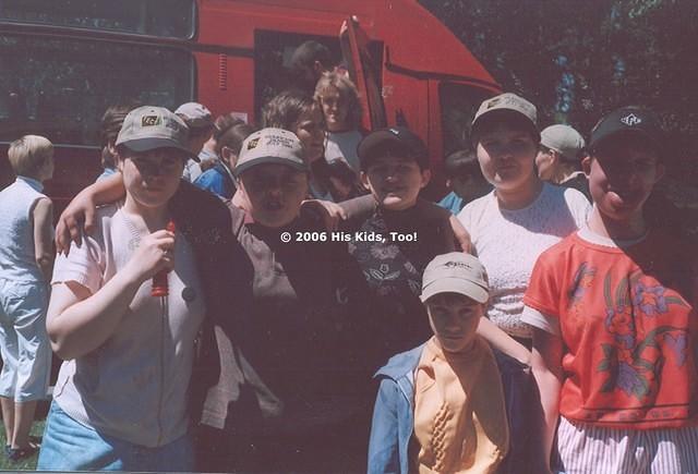 As were boarded the bus, we noticed a bag of hats were misplaced, and we hurriedly passed out hats to many of the children, the