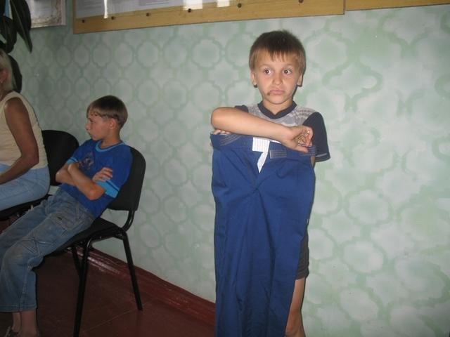 He is happy with his new pants.