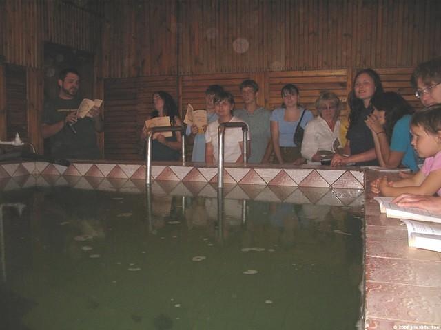 Dallas leads singing prior to Nikka's baptism.