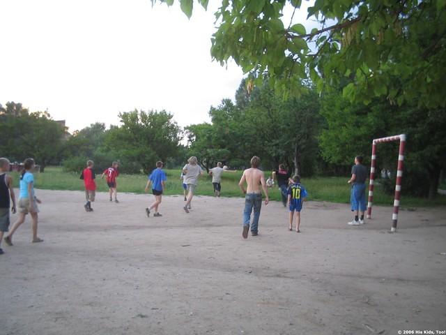Each night the kids played soccer.