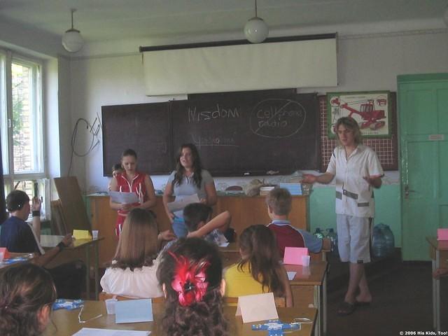 Kids were taught Scriptual songs.
