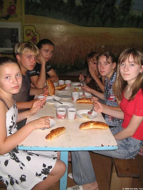 Kids were fed breakfast and lunch daily.