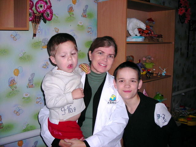 Teresa visits with 2 friends, one 9 and one 17 yrs. old.
