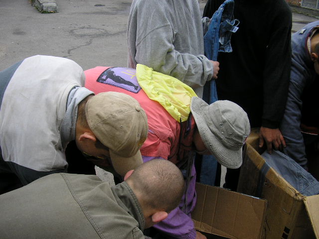 Making their selections.