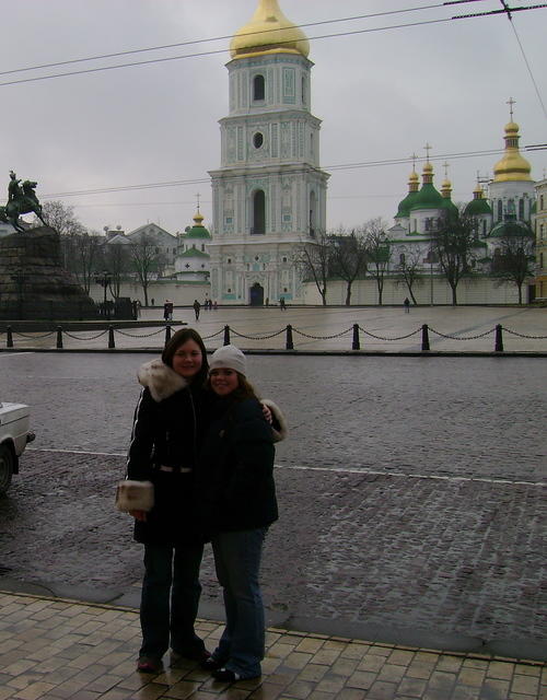 Back in Kyiv, Lydia and Masha enjoy a walk downtown.