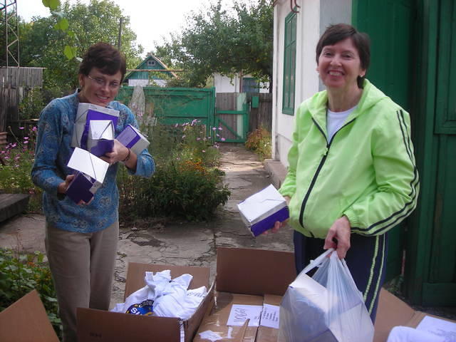 After the classes, we were able to sort and deliver hundreds of pounds of aid that YOU sent!