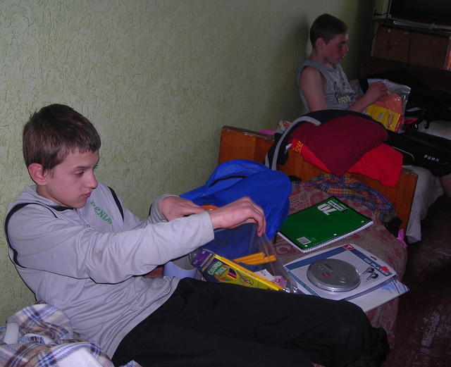 They each received a backpack, CD player, school supplies, blanket and more.