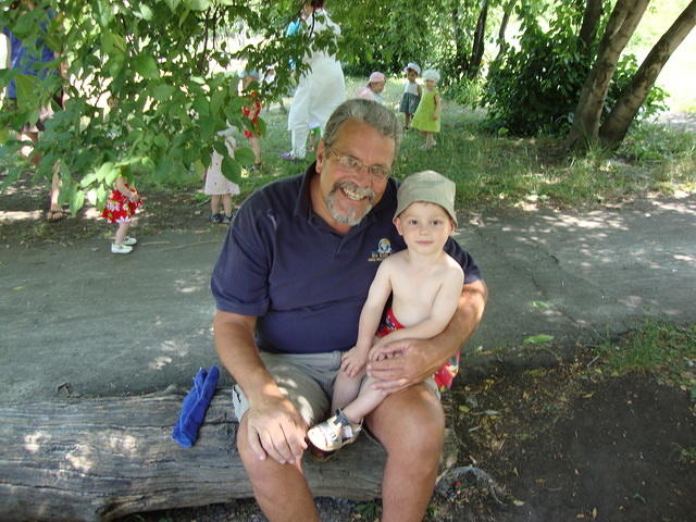 At the HIV hospital Rich comforts a little boy