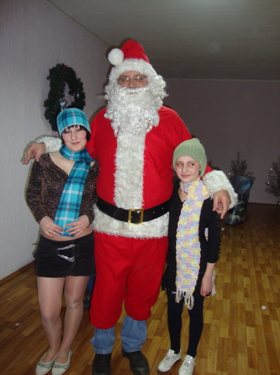 Thanks to Lucille, many children received hats and scarves.