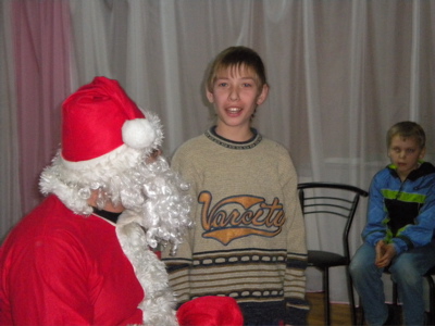 This young man gets the award for the most grateful, he must have thanked us 10x for his gift and for us coming to visit.