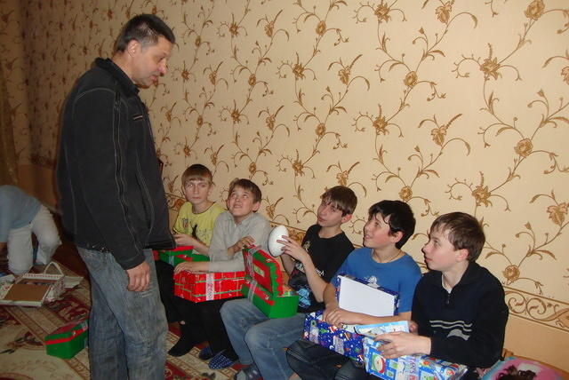 Igor ministers to the kids.