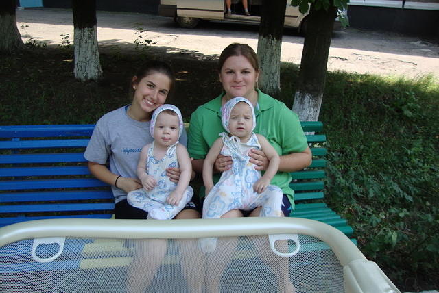 Susanna and Melissa at the HIV hospital