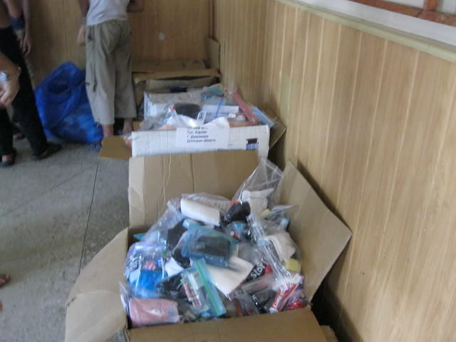 Care bags from the GA group, are ready for distribution.