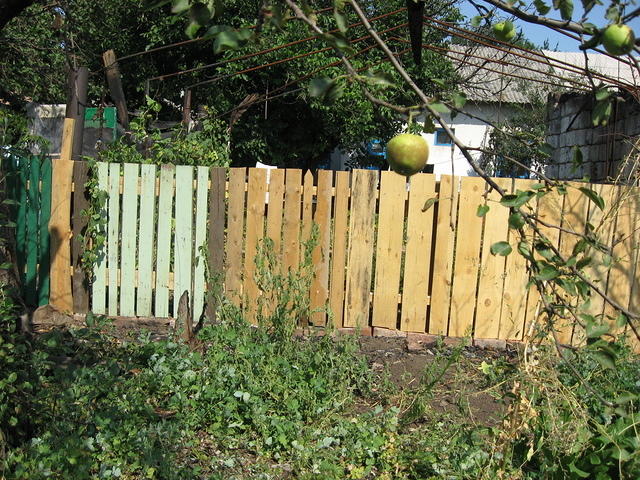 We were able to re-use wood to replace the burned fence.
