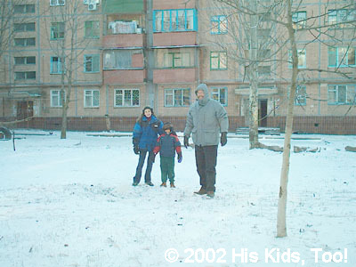 We were met in Ukraine with lots of snow!