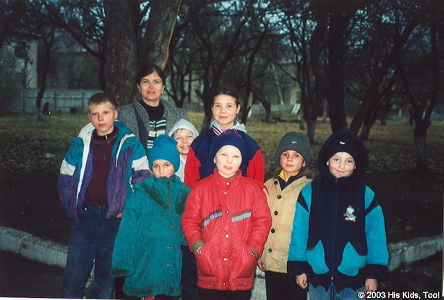 His Kids, Too!, director, Teresa Fillmon is pictured here with some of the orphans of the internot (Boarding School) who venture