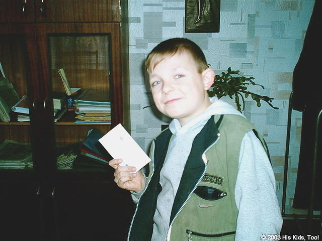 This handsome young man , Denis, is one of the children participating in our Pen Pal program.  For more information, drop us a n