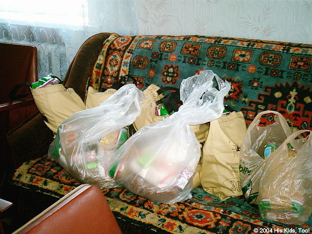 Completed food bags.