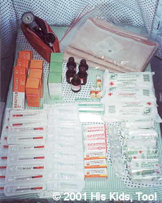 These medical supplies were purchased for the summer camp for orphans.