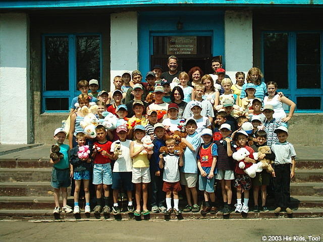 All the orphan children from the Boarding School pose with their new clothing, toys, etc. Thank you for all your help!