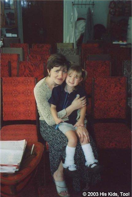Alla enjoys visiting with Oksana.