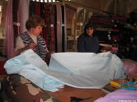 Flannel was purchased in Ukraine for flannel sheets that the facility will make for the cribs.